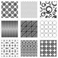 Set of nine seamless patterns