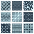 Set of nine seamless patterns