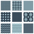 Set of nine seamless patterns