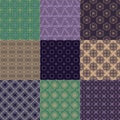 Set of nine seamless patterns Royalty Free Stock Photo