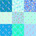 Set of nine seamless patterns