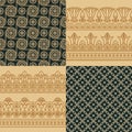 Set of nine a seamless vector illustration based on the Egyptian national ornament Royalty Free Stock Photo