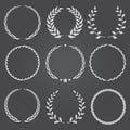 Set of nine vector laurel wreaths