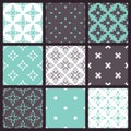 Set of nine vector seamless geometrical patterns Royalty Free Stock Photo