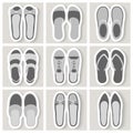 Set of nine woman shoes icons