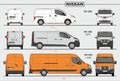 Set of Nissan Cargo Vans and Minivans 2019 Royalty Free Stock Photo