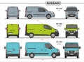 Set of Nissan Cargo Vans and Minivans 2019 Royalty Free Stock Photo