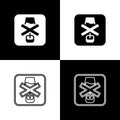 Set No alcohol icon isolated on black and white background. Prohibiting alcohol beverages. Forbidden symbol with beer Royalty Free Stock Photo