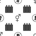 Set No handshake, Gender and Blood test and virus on seamless pattern. Vector