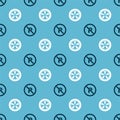 Set No Parking or stopping and Car wheel on seamless pattern. Vector Royalty Free Stock Photo