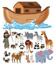 Set of Noah Ark animals and objects Royalty Free Stock Photo