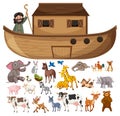 Set of Noah Ark animals and objects Royalty Free Stock Photo