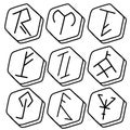 Set of Nordic runes. Ancient magic alphabet