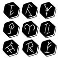 Set of Nordic runes. Ancient magic alphabet