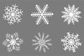 Set of nordic snowflakes on gray background Royalty Free Stock Photo