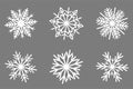 Set of nordic snowflakes on gray background Royalty Free Stock Photo