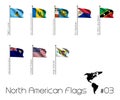 Set of North American flags