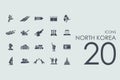 Set of North Korea icons