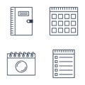 Set of notebook icons Royalty Free Stock Photo