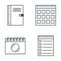 Set of notebook icons