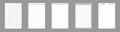Set of notebook sheets isolated on gray background. Realistic white blanks of checkered, lined and dots paper. Different