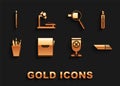 Set Notebook, Stationery knife, Eraser or rubber, Award cup, Pencil case stationery, Magnifying glass, with eraser and
