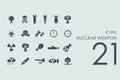 Set of nuclear weapon icons