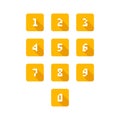 Set of number icons. 0-9 pixel numbers. Vector illustration
