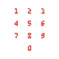 Set of number icons. 0-9 pixel numbers. Vector illustration Royalty Free Stock Photo