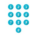 Set of number icons. 0-9 pixel numbers. Vector illustration
