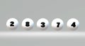 Lottery number balls 3D render illustration