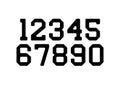 Set of numbers with black typography design elements