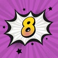 set of numbers in cartoon style, graphic design, illustration, eight