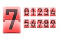 Set of numbers, digits in mechanical scoreboard style Royalty Free Stock Photo
