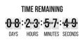 Time remaining countdown.