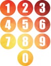 Set of numbers round web buttons isolated vector icons