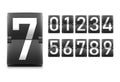 Set of numbers, digits in mechanical scoreboard style Royalty Free Stock Photo