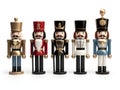 Set of nut cracker dolls on white background. Used for Christmas decorations. Generative AI Royalty Free Stock Photo