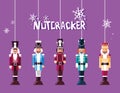 Set of nutcracker toy hanging