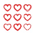 Set o hearts icons. Vector illustration. Royalty Free Stock Photo