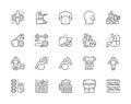 Set of Obesity and Overweight Line Icons. Fat Face, Junk Food, Diet and more. Royalty Free Stock Photo