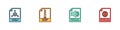 Set OBJ file document, ZIP, WMA and HTML icon. Vector Royalty Free Stock Photo