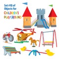 Set of objects for children's playground. Vector illustration