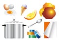 Set of objects and food for the kitchen Royalty Free Stock Photo