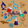 Science chemistry set of objects Royalty Free Stock Photo