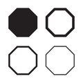 Set of octagon in balck for your design. Vector illustration Royalty Free Stock Photo