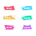 Sale banner Discount label Sticker Price Promotion Vector Design Royalty Free Stock Photo