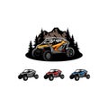 set of off road adventure atv - utv - buggy isolated vector