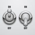 Set of on and off toggle switches Royalty Free Stock Photo