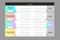 Set of offer tariffs ui ux vector banner for web app set of pricing table order box button Royalty Free Stock Photo